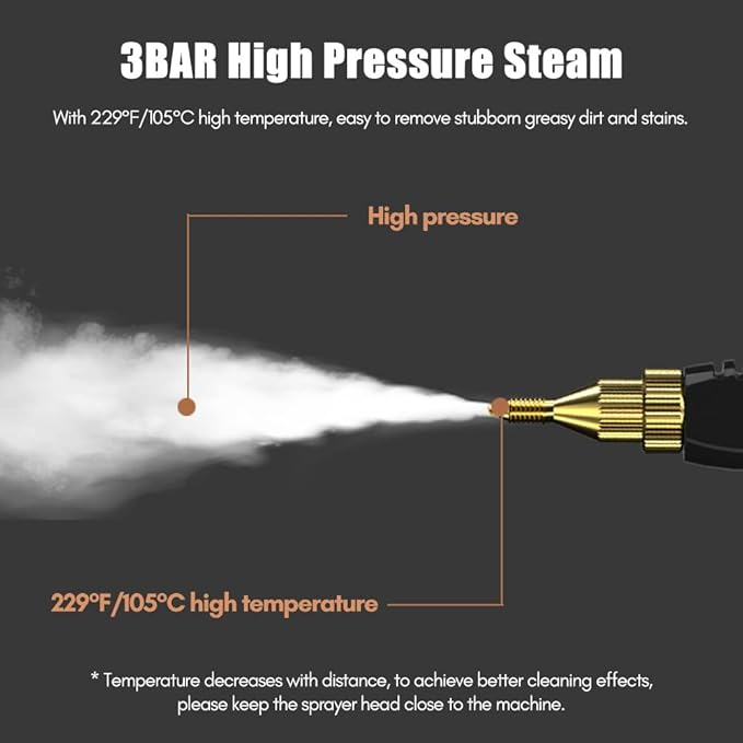2500W High Temperature Pressure Steam Cleaner for Home Kitchen Portable Handheld Cleaning Machine for Car Auto