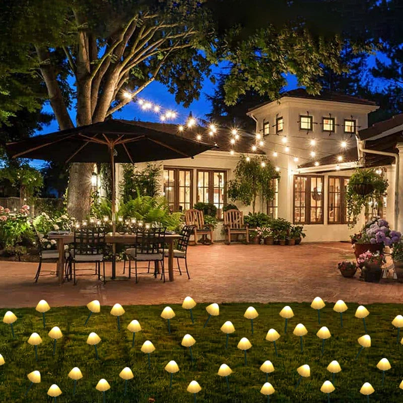 GlowMush - Solar Mushroom String Lights for Outdoor Decor