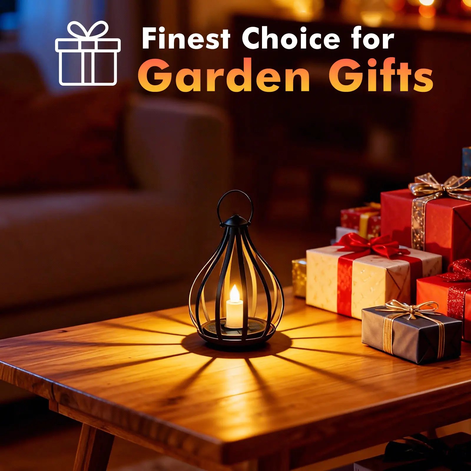 Metal Solar Water Drop Shape Candle Lantern