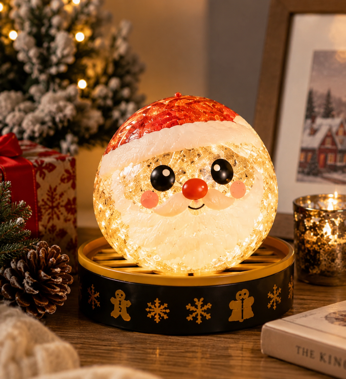 Christmas squishy dumpling displayed on a desk