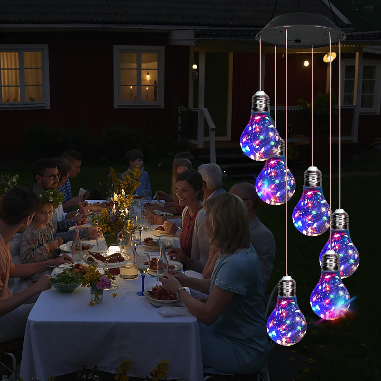 🔥Last Day Promotion! Colorful Lights Solar Wind Chimes for Outside