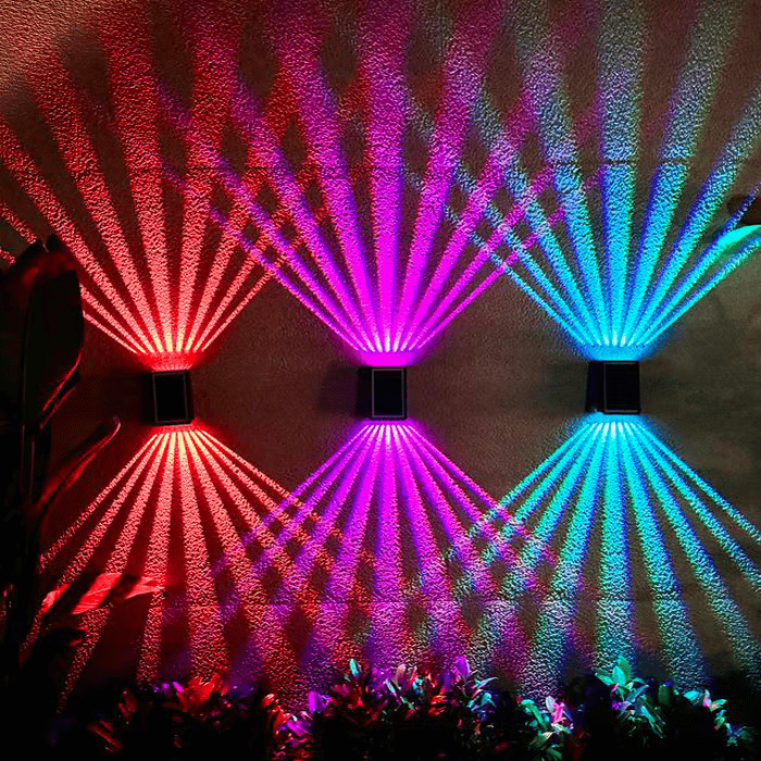 ✨☀️4 LED Solar Colorful Wall Lights Outdoor Light Waterproof