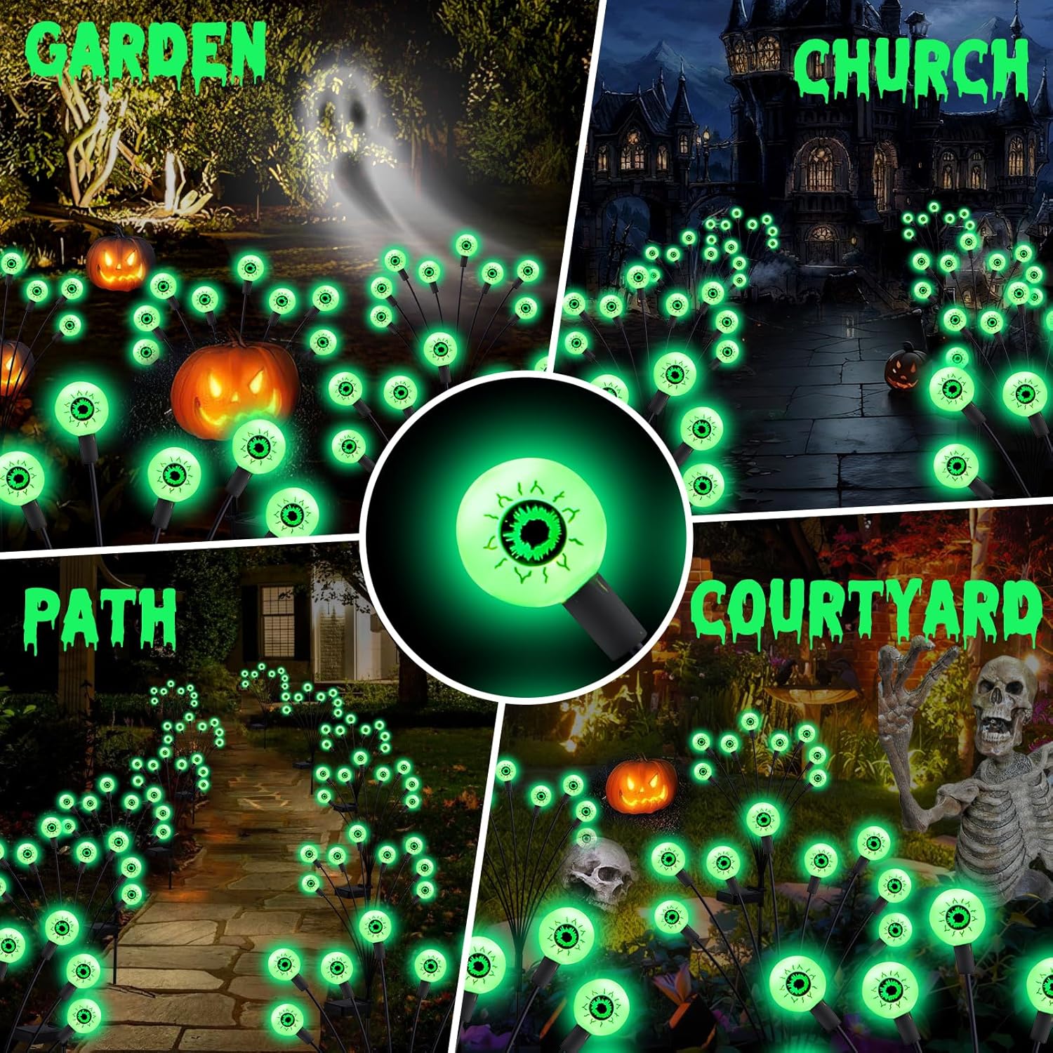 Halloween Solar Scary Eyeball Lights 2Pack