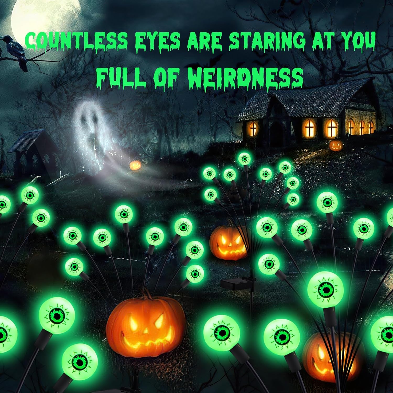 Halloween Solar Scary Eyeball Lights 2Pack