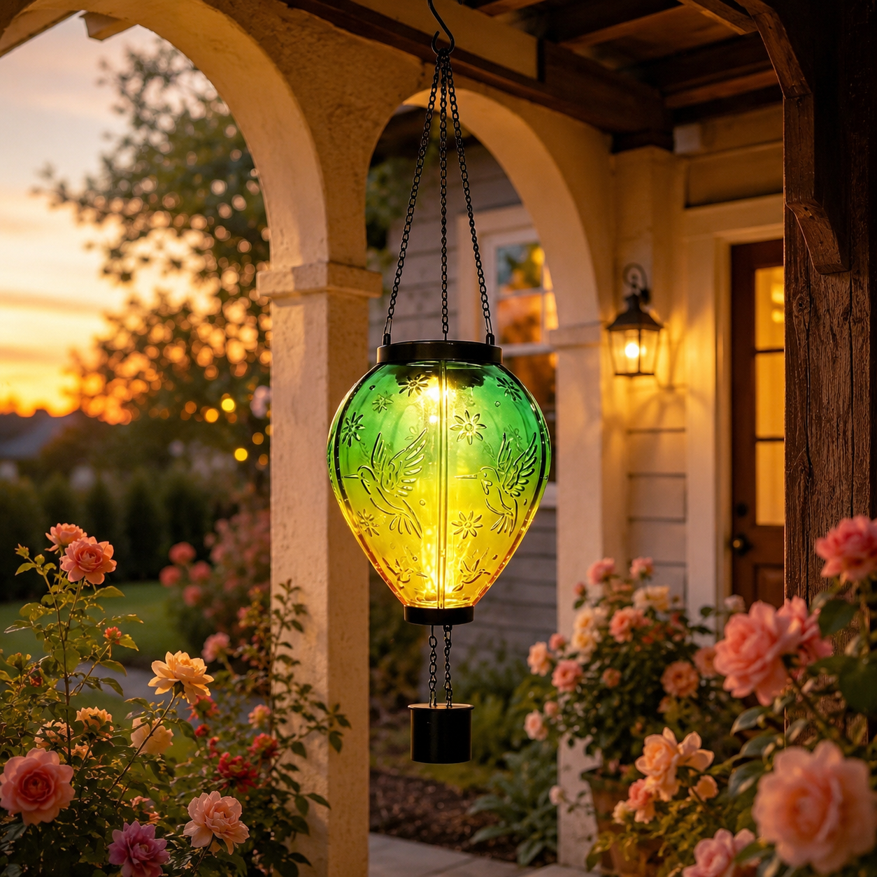 Hummingbird Glow Solar Hanging Lantern