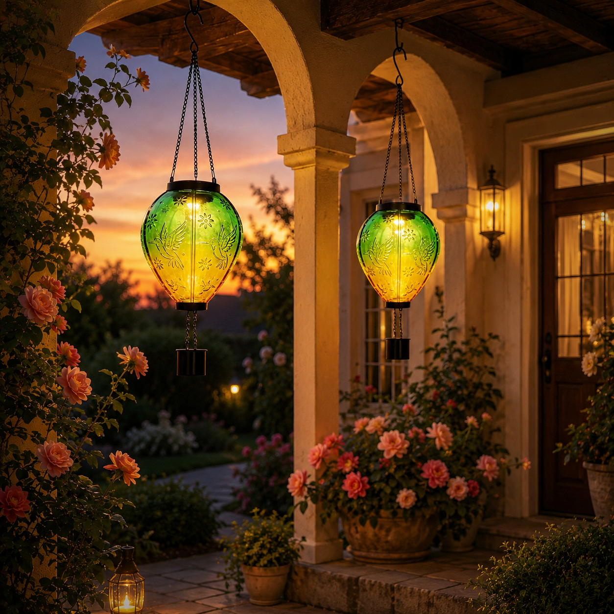 Hummingbird Glow Solar Hanging Lantern