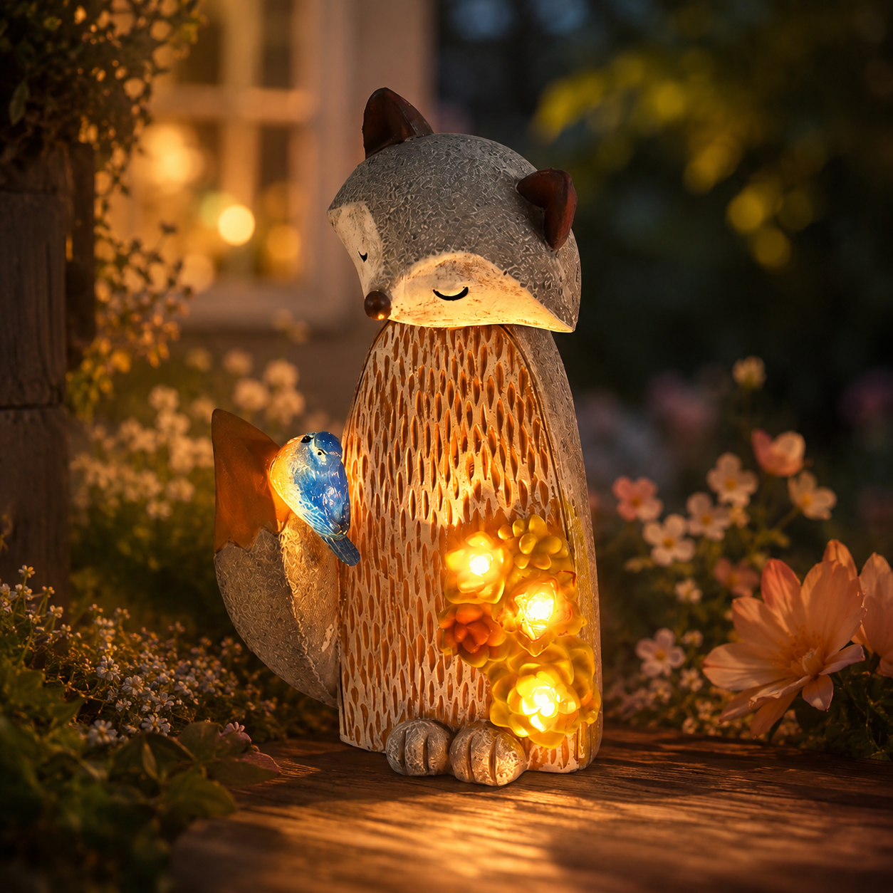 Solar Woodland Garden Figurine Lights