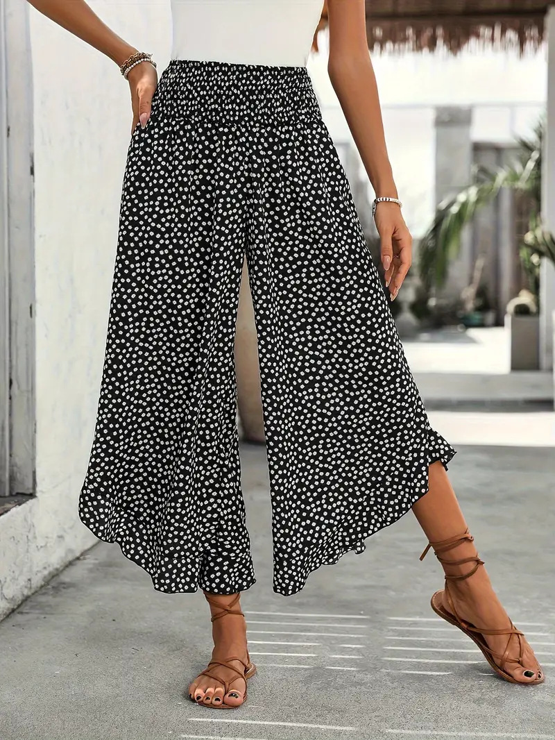LIMITED-TIME 55% OFF |Women's Casual Polka Dot Loose High-Waisted Wide-Leg Pants