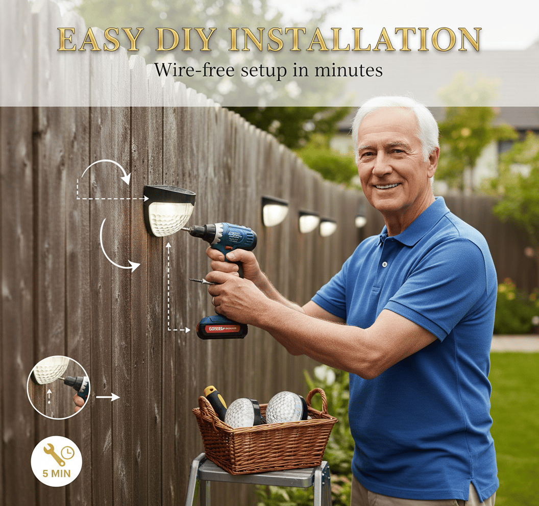 Outdoor Solar Fence Light