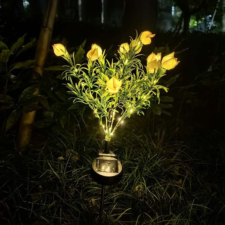 Solar Powered Gardenia Flower Ground Stake Garden Lights