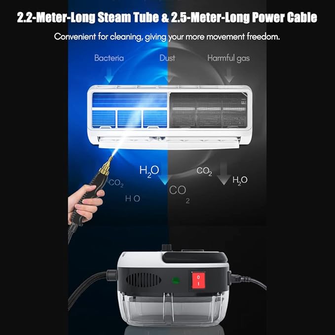 2500W High Temperature Pressure Steam Cleaner for Home Kitchen Portable Handheld Cleaning Machine for Car Auto