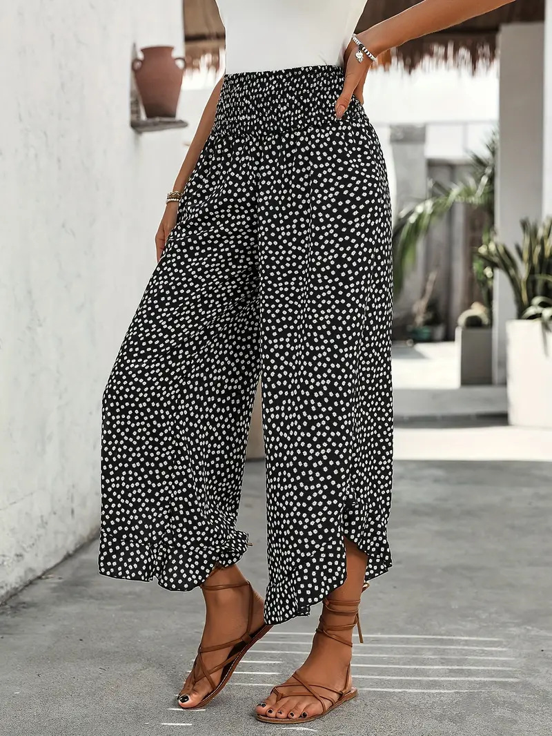 LIMITED-TIME 55% OFF |Women's Casual Polka Dot Loose High-Waisted Wide-Leg Pants