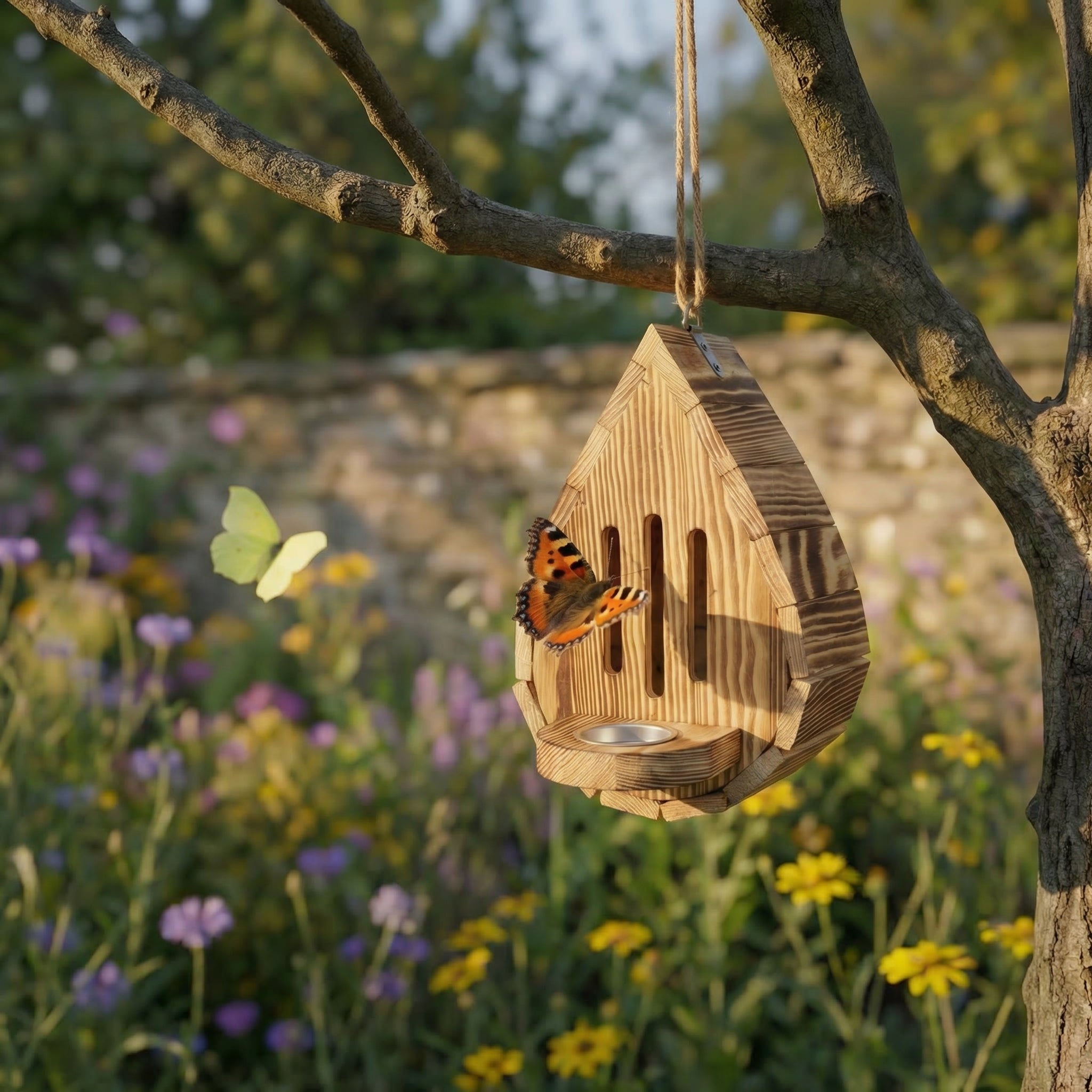 Teardrop-shaped butterfly house