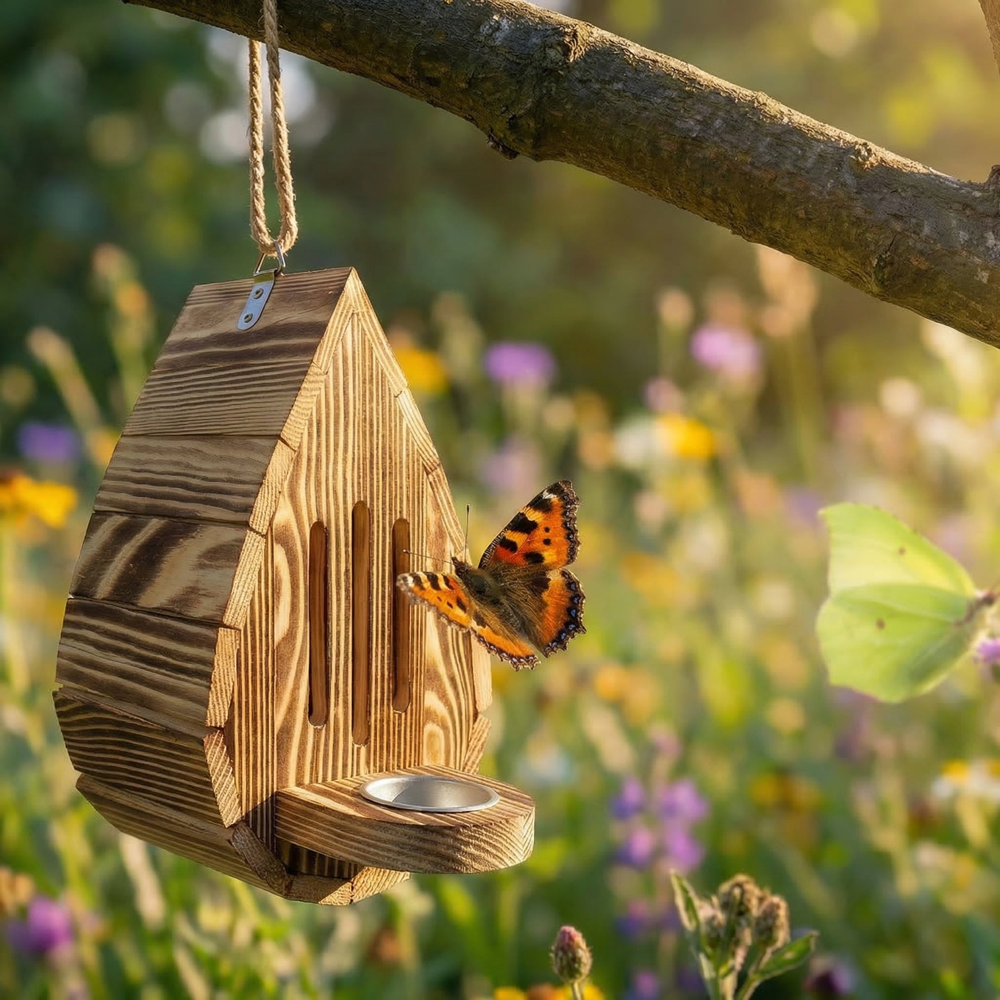 Teardrop-shaped butterfly house