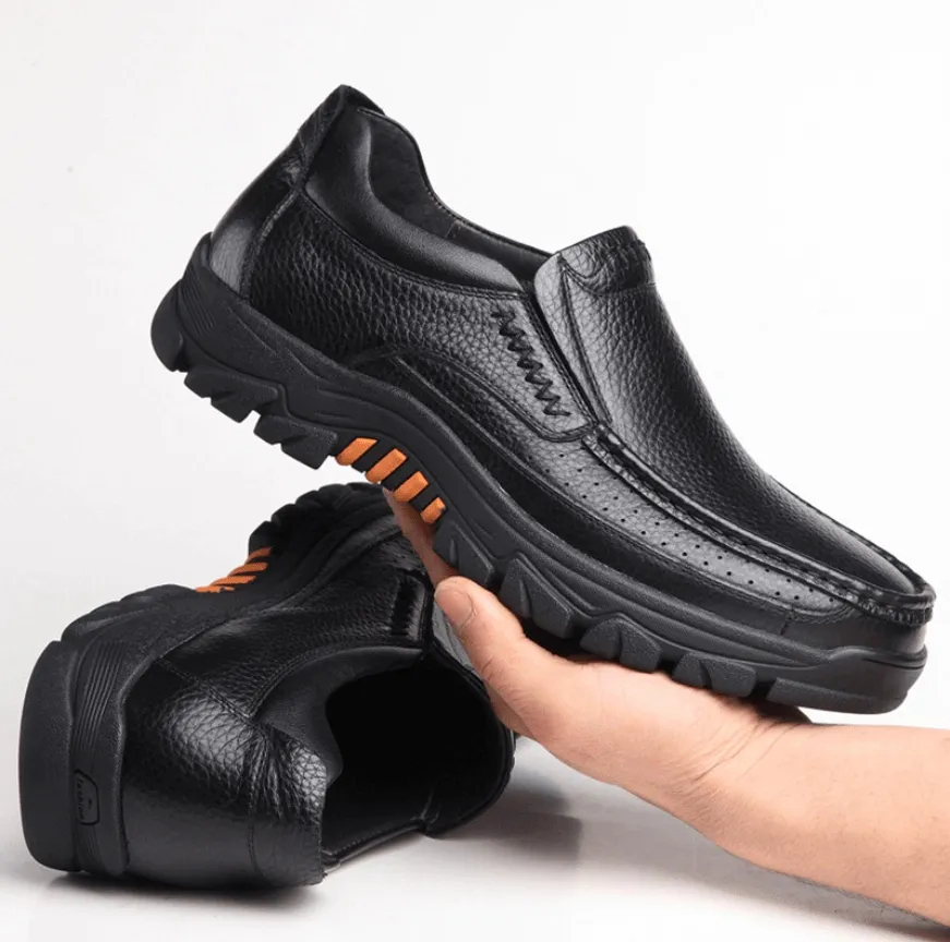 ⏰Limited Time Offer--50% OFF 🎉Men's waterproof and non-slip soft insole corrective leather shoes