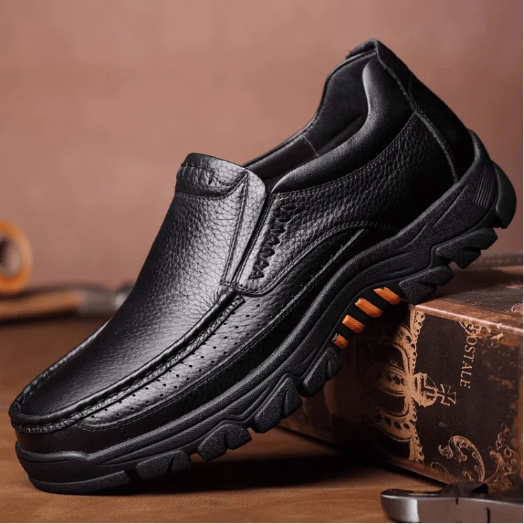 ⏰Limited Time Offer--50% OFF 🎉Men's waterproof and non-slip soft insole corrective leather shoes