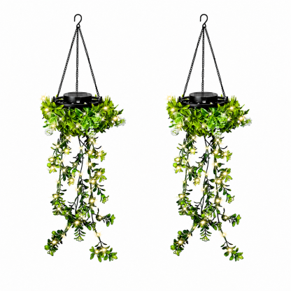 🔥 Solar-Powered Hanging Lamp made of Milangras 🌿 Create Your Own Cozy Garden 💡