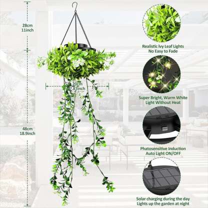 🔥 Solar-Powered Hanging Lamp made of Milangras 🌿 Create Your Own Cozy Garden 💡