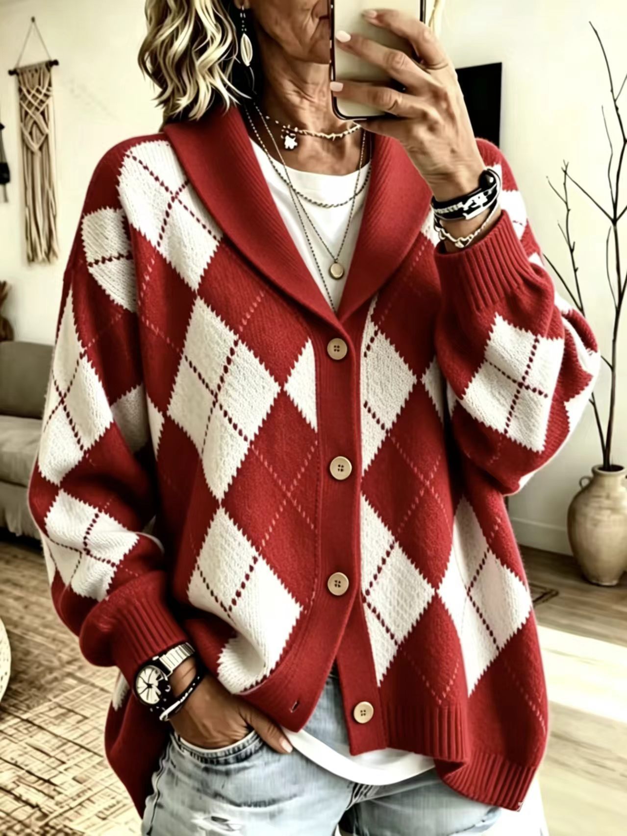 [Copy]Cozy And Casual Striped Knit Cardigan