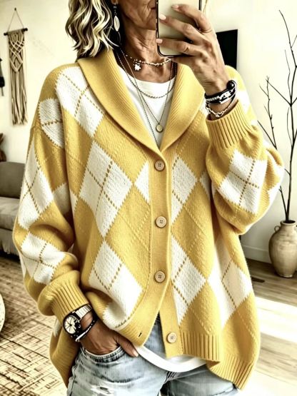 [Copy]Cozy And Casual Striped Knit Cardigan