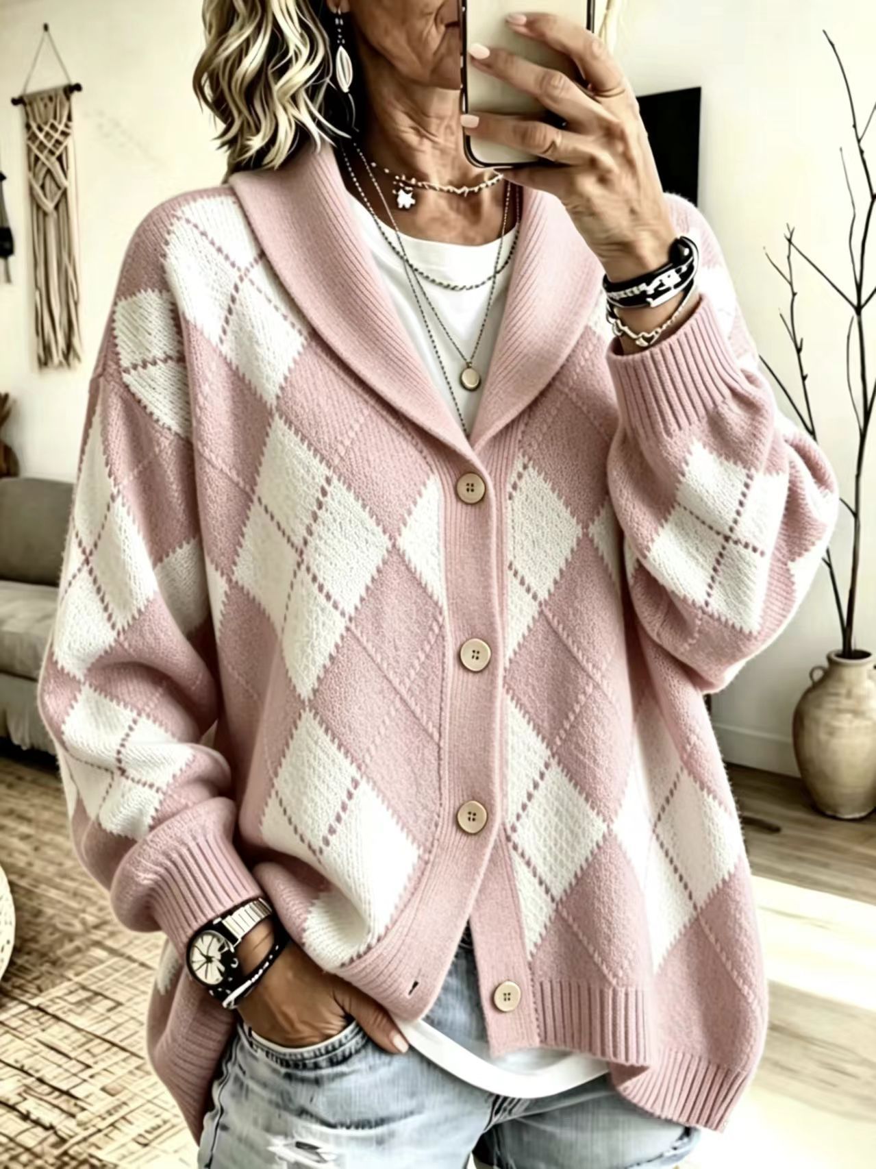 [Copy]Cozy And Casual Striped Knit Cardigan