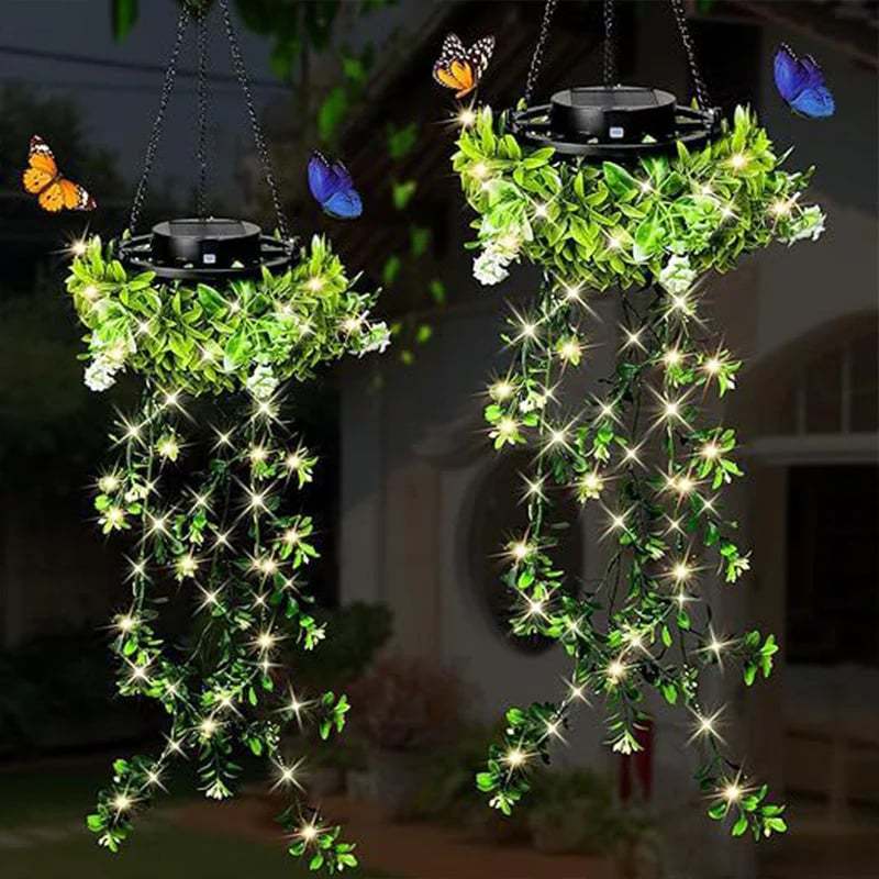 🔥 Solar-Powered Hanging Lamp made of Milangras 🌿 Create Your Own Cozy Garden 💡