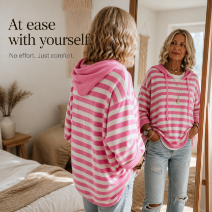 Wearbella – Oversized Striped Hooded Sweater