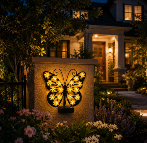 🔥 Limited-Time Offer — 71% Off 🔥 Solar Metal Art Wall Lights | Butterfly LED Decor