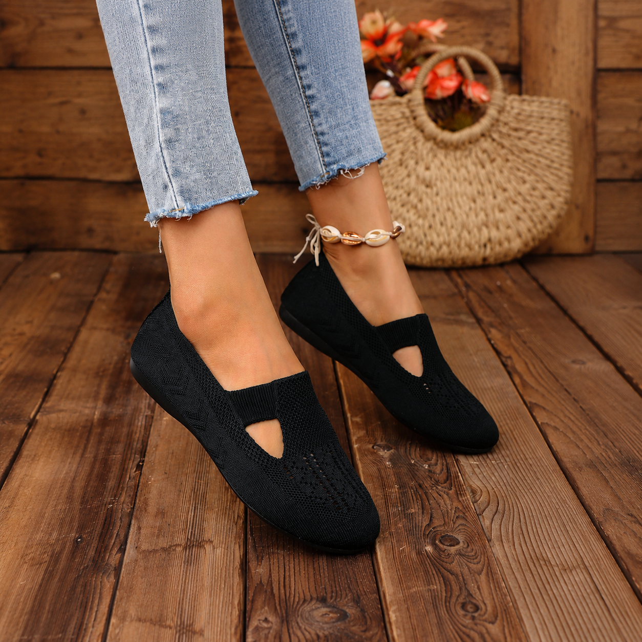 🔥Last day! 70% off!Flyknit Breathable Low Top Pumps Female  Solid Color Sneakers