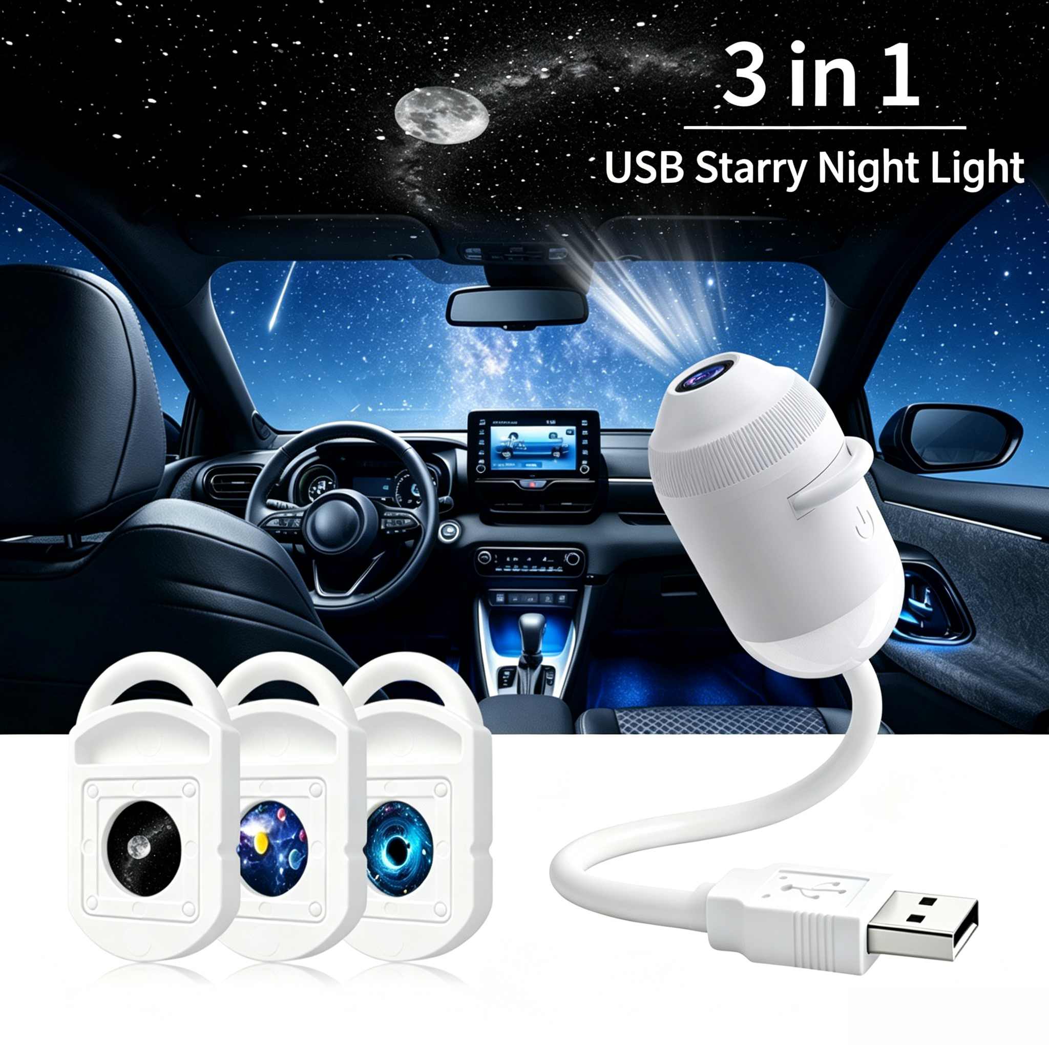 5D Mini Galaxy Star Projector – Dynamic Ambient Light for Bedroom