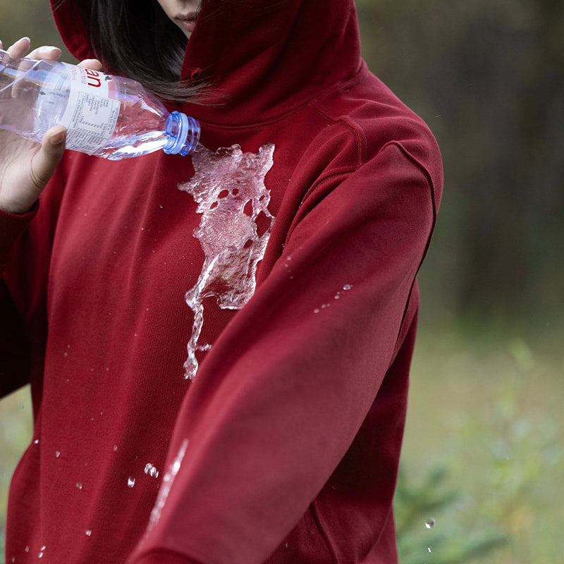 "Fresh Raindrops Distantly Flowing" Hooded Sweatshirt