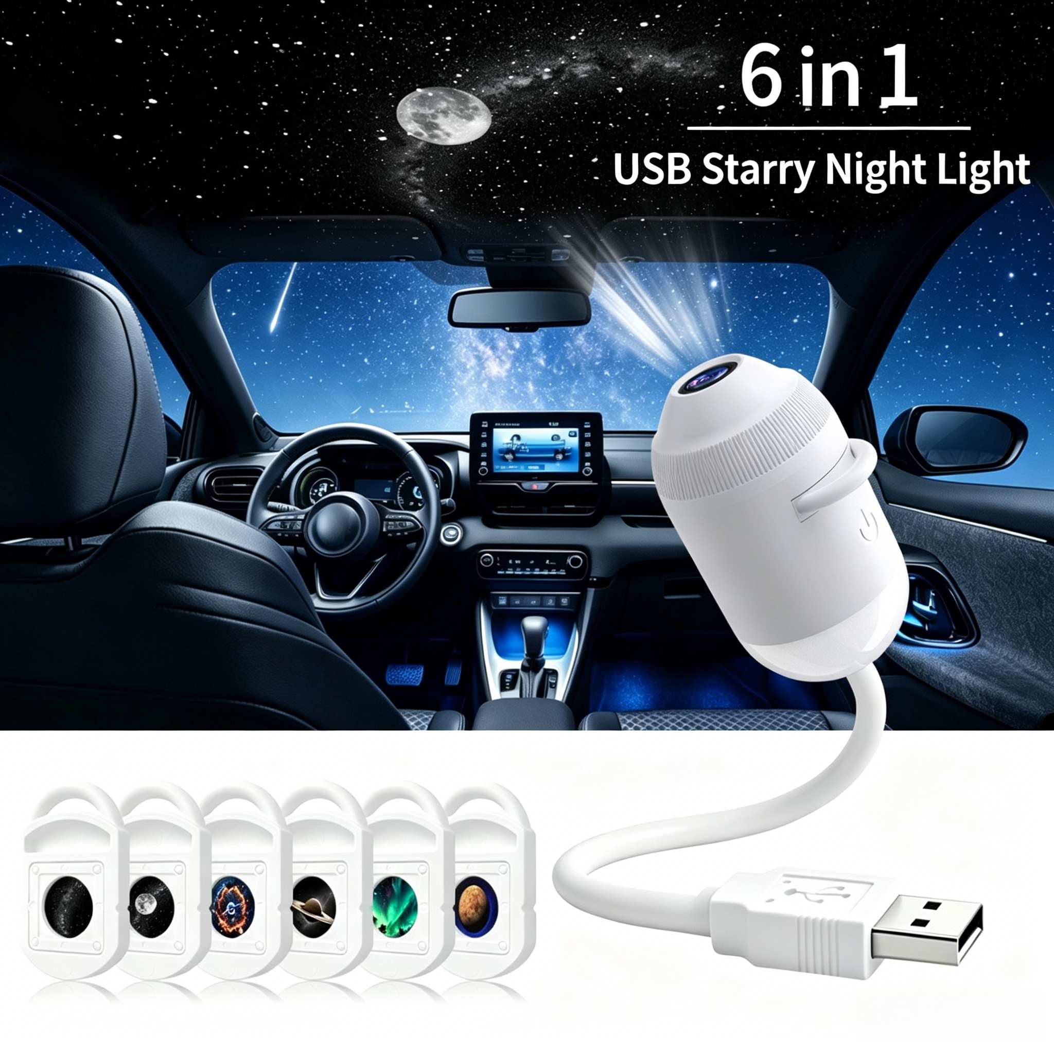 5D Mini Galaxy Star Projector – Dynamic Ambient Light for Bedroom