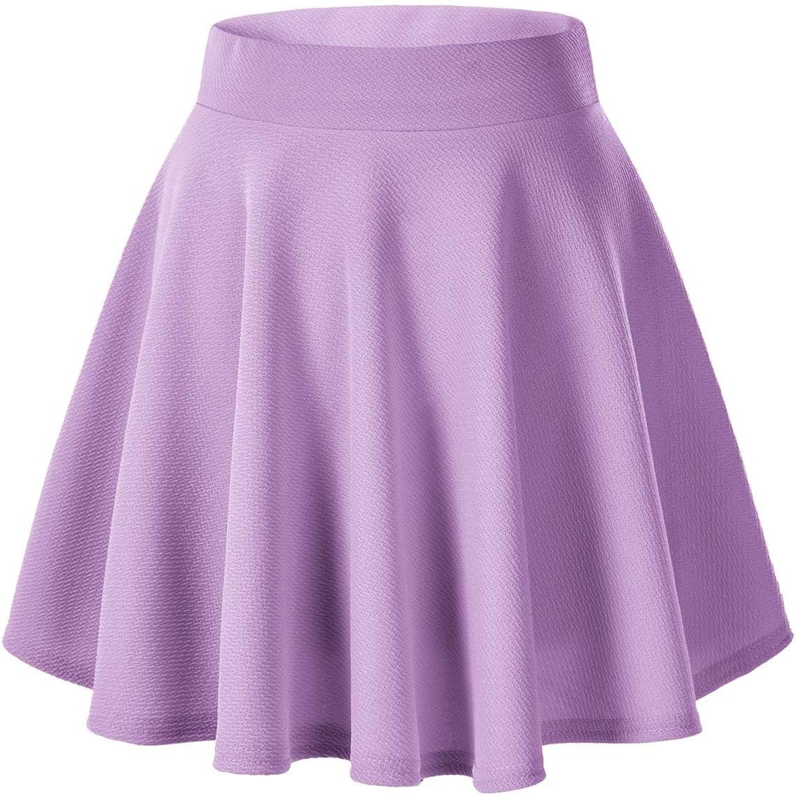  Women's Basic Versatile Stretchy Flared Casual Mini Skater Skirt