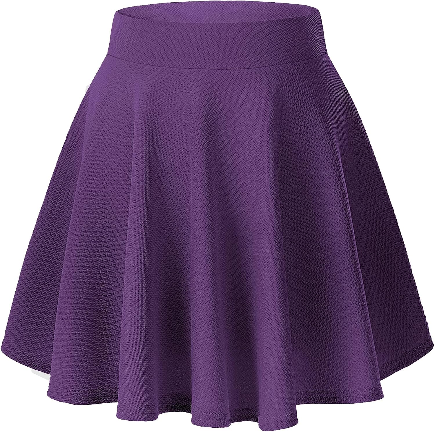  Women's Basic Versatile Stretchy Flared Casual Mini Skater Skirt