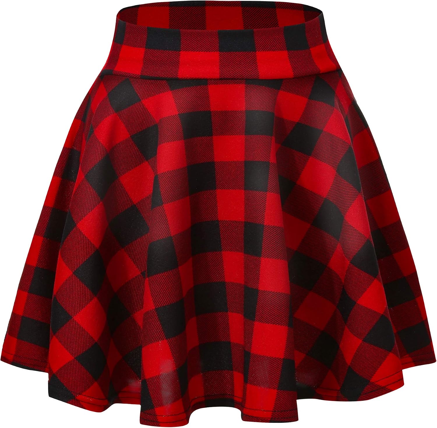  Women's Basic Versatile Stretchy Flared Casual Mini Skater Skirt