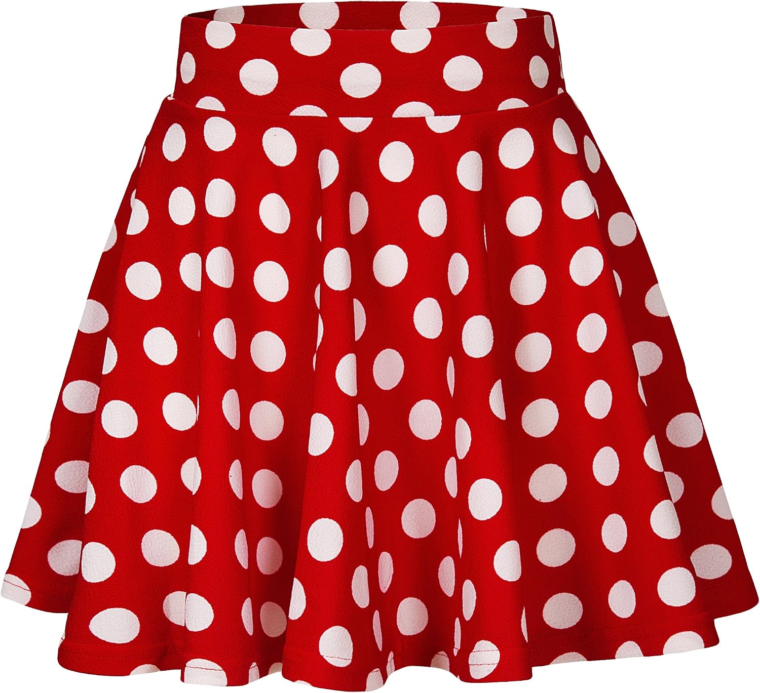 Women's Basic Versatile Stretchy Flared Casual Mini Skater Skirt