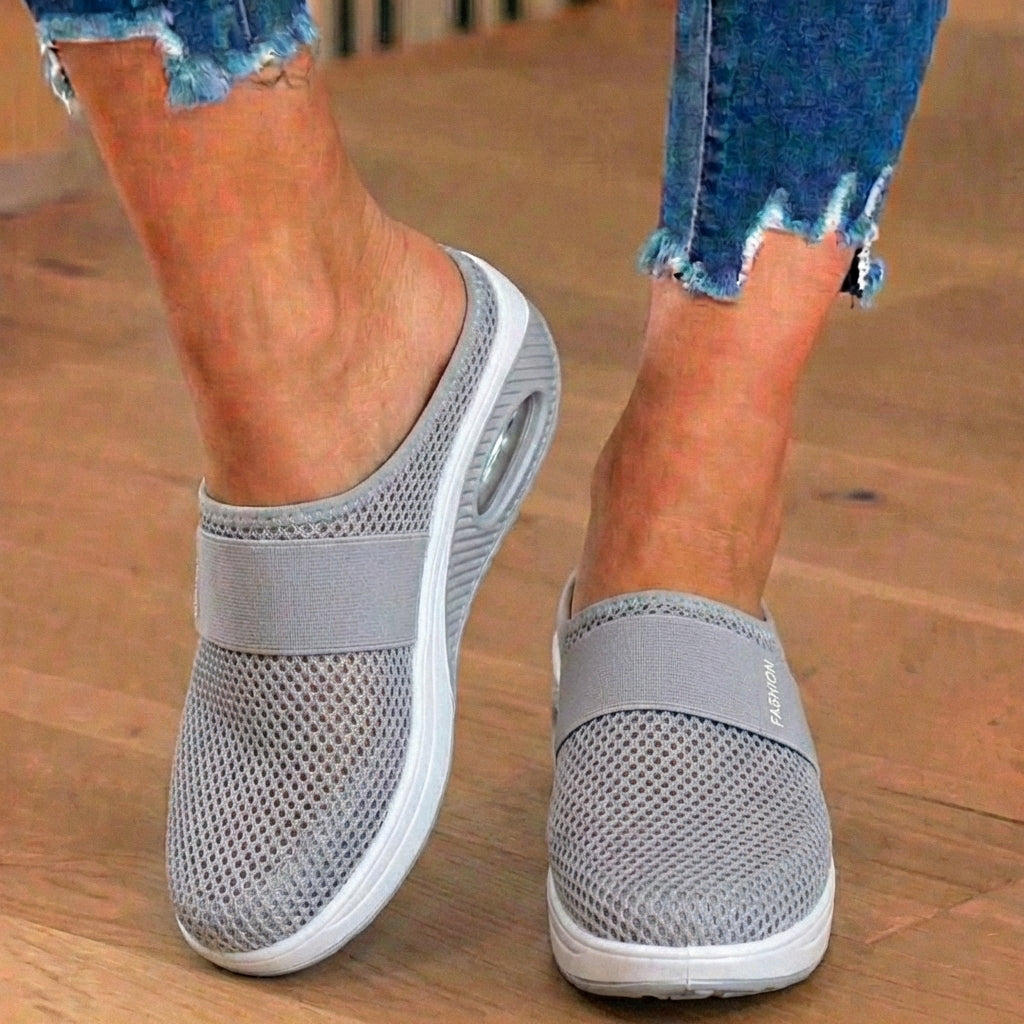 🔥Best Seller-70%🔥Orthopedic Mesh Air-Cushion Slip-On Mules - Breathable Rocker Sole