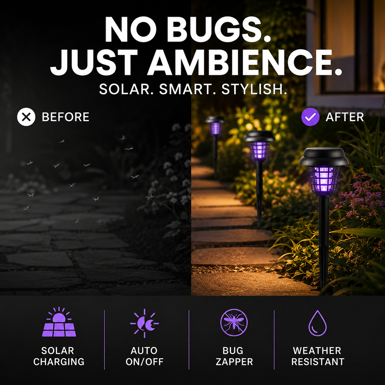 🔥 Limited-Time Offer — 71% Off 🔥Solar Mosquito Zapper Light ✨– Outdoor Garden Stake Lamp, UV Insect Killer & Solar Pathway Light🦟🚫