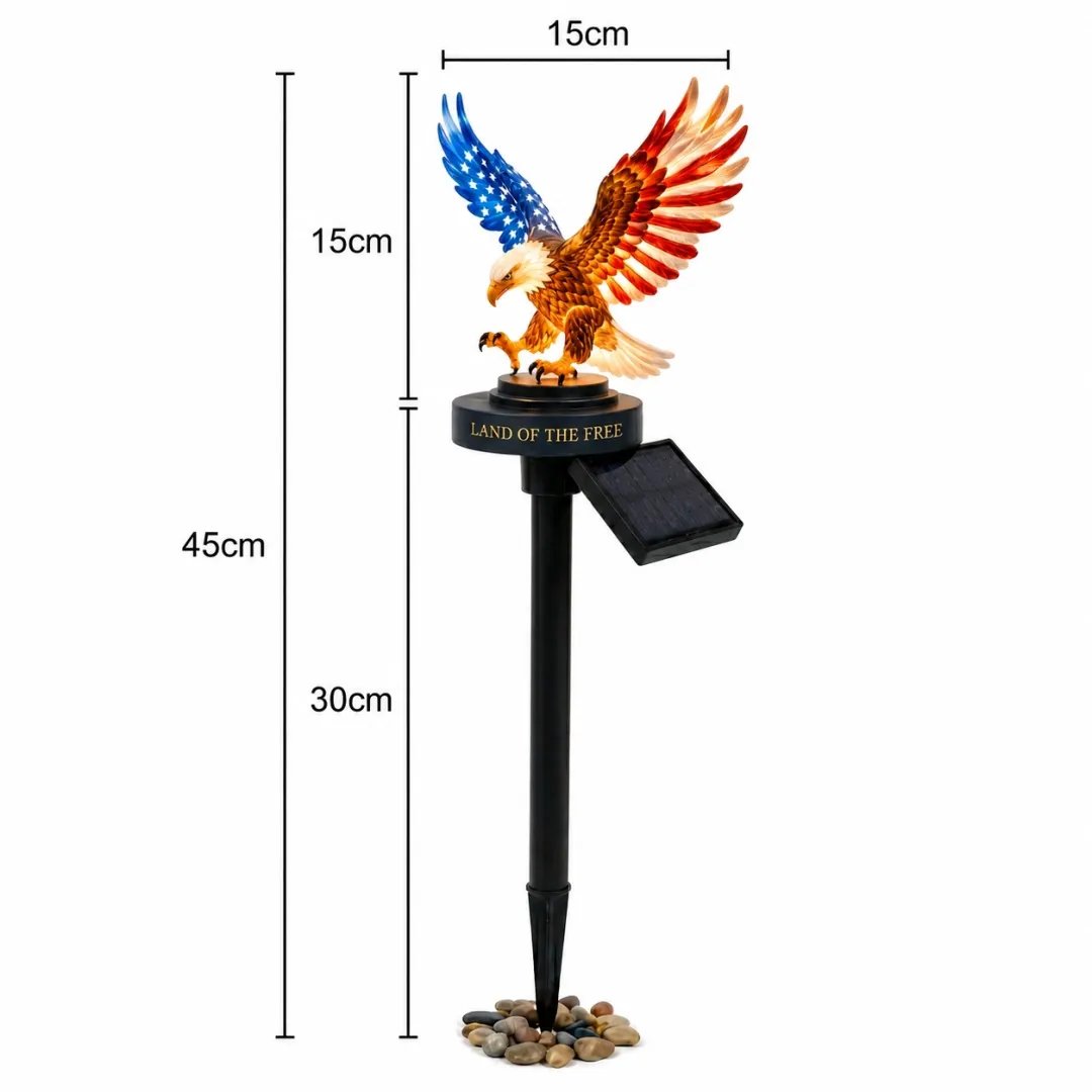 🔥Last Day 49% OFF-Solar Eagle Garden Light – A Glowing Tribute to American Freedom