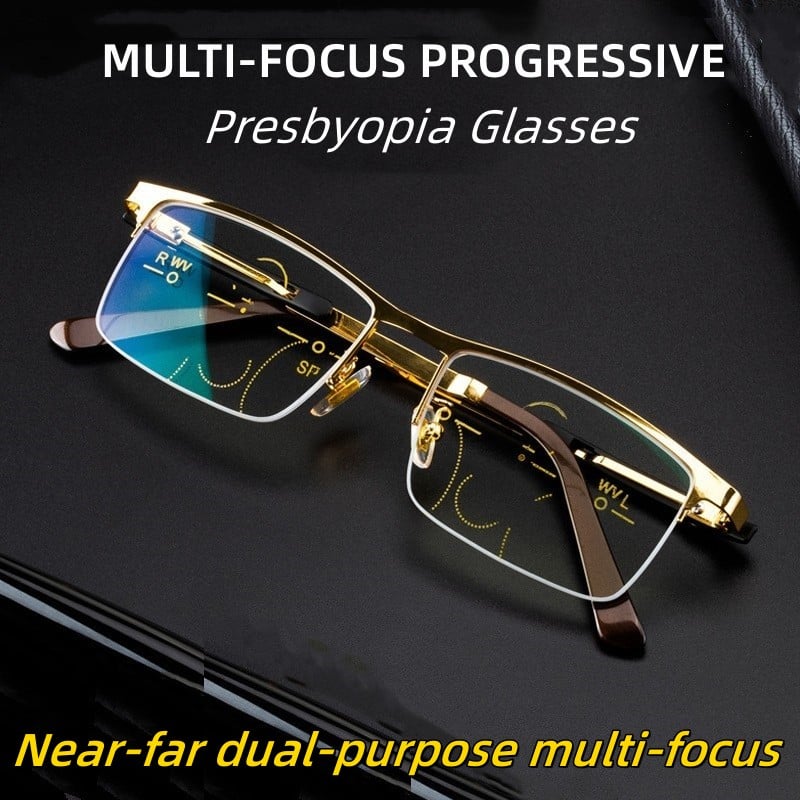 🔥 Limited-Time Offer — 70% Off 🔥Titanium Multi-Focus Reading Glasses Progressive Double Light Anti-Blue Light