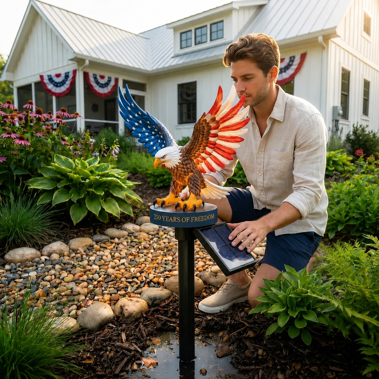 🔥 Limited-Time Offer — 50% Off 🔥 Solar Eagle Garden Ligh -- honors 250 years of American freedom – with wings spread wide in eternal flight.