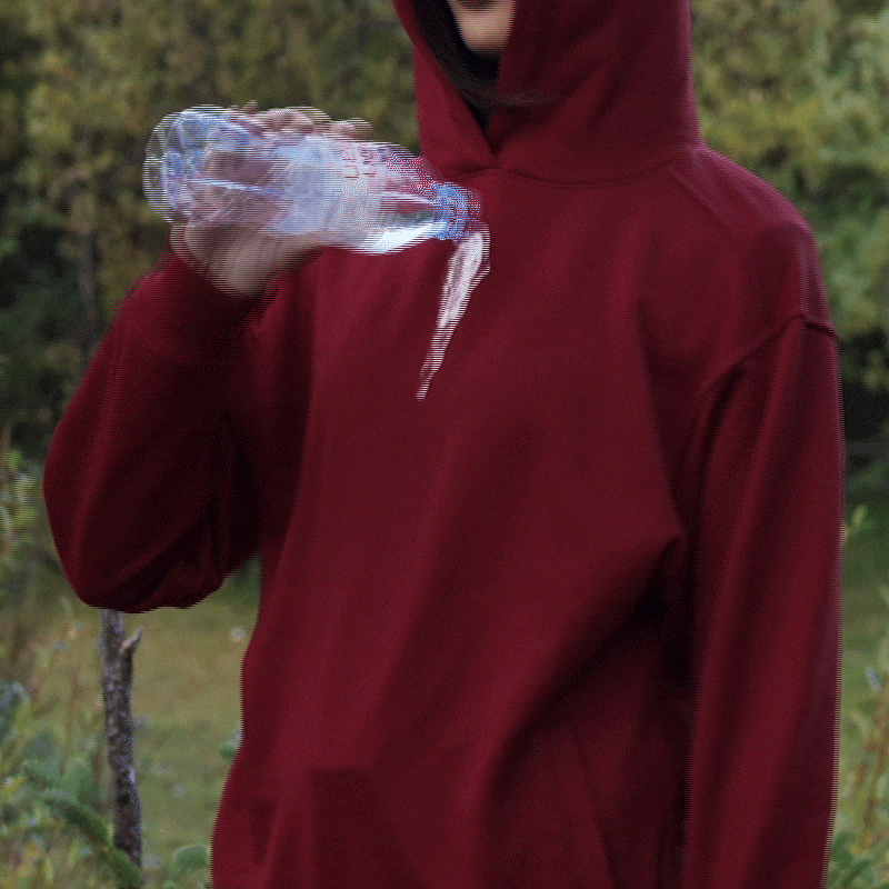 "Fresh Raindrops Distantly Flowing" Hooded Sweatshirt