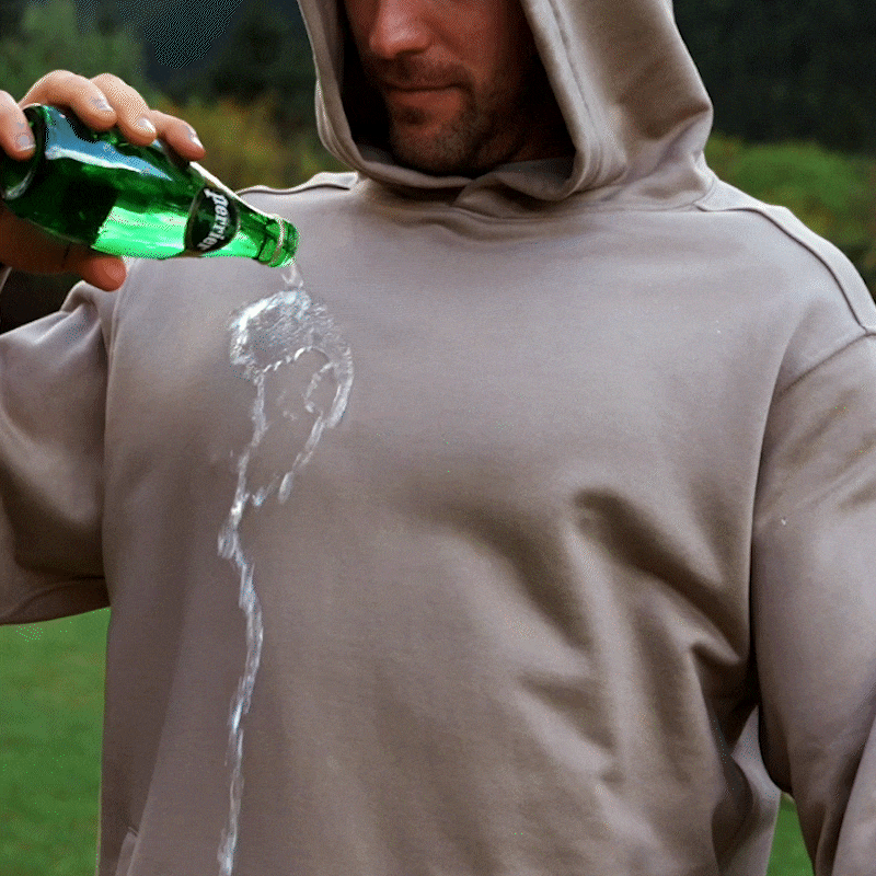 "Fresh Raindrops Distantly Flowing" Hooded Sweatshirt