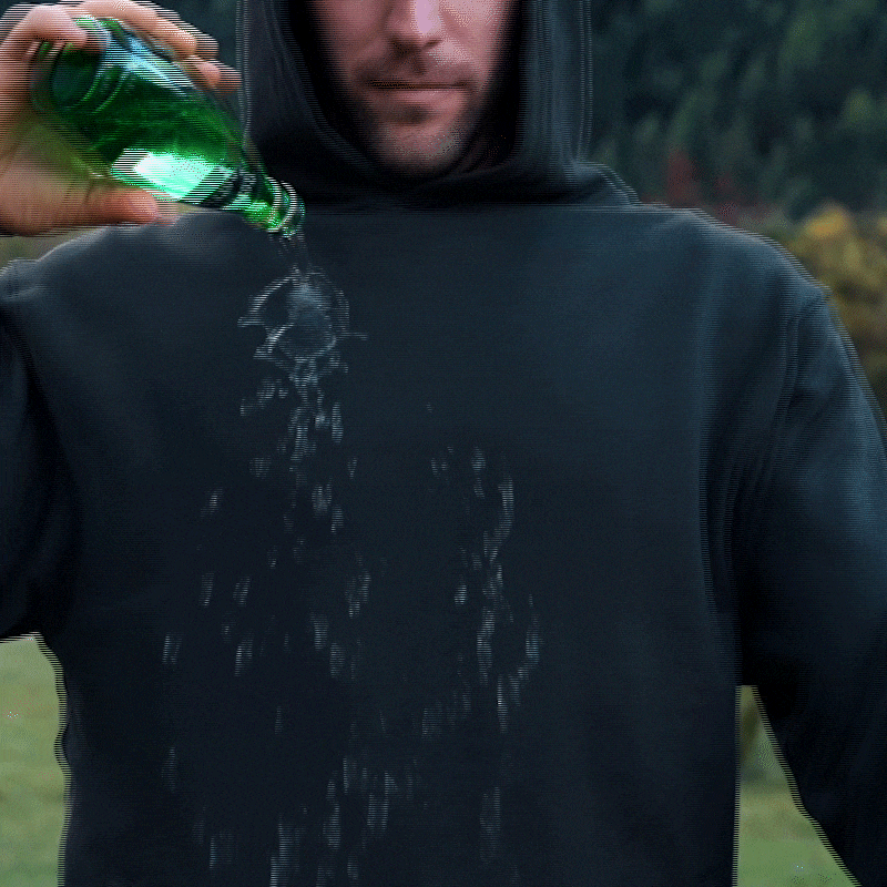 "Fresh Raindrops Distantly Flowing" Hooded Sweatshirt