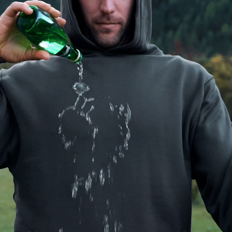 "Fresh Raindrops Distantly Flowing" Hooded Sweatshirt