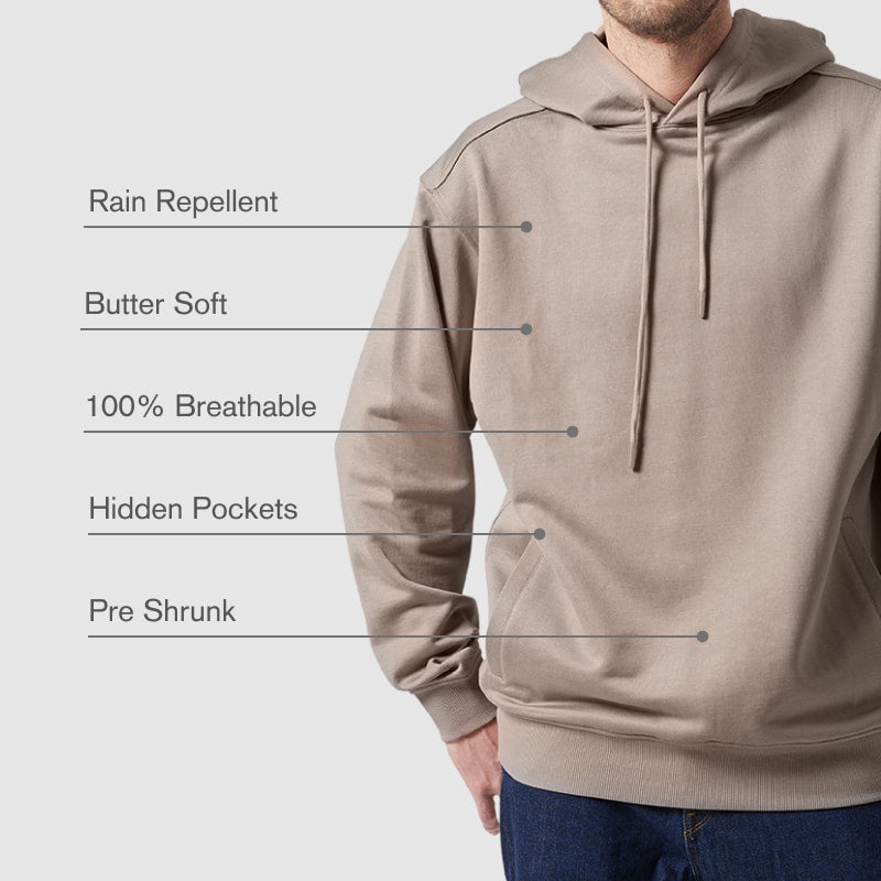 "Fresh Raindrops Distantly Flowing" Hooded Sweatshirt