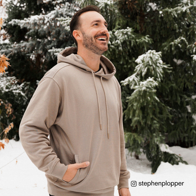 "Fresh Raindrops Distantly Flowing" Hooded Sweatshirt
