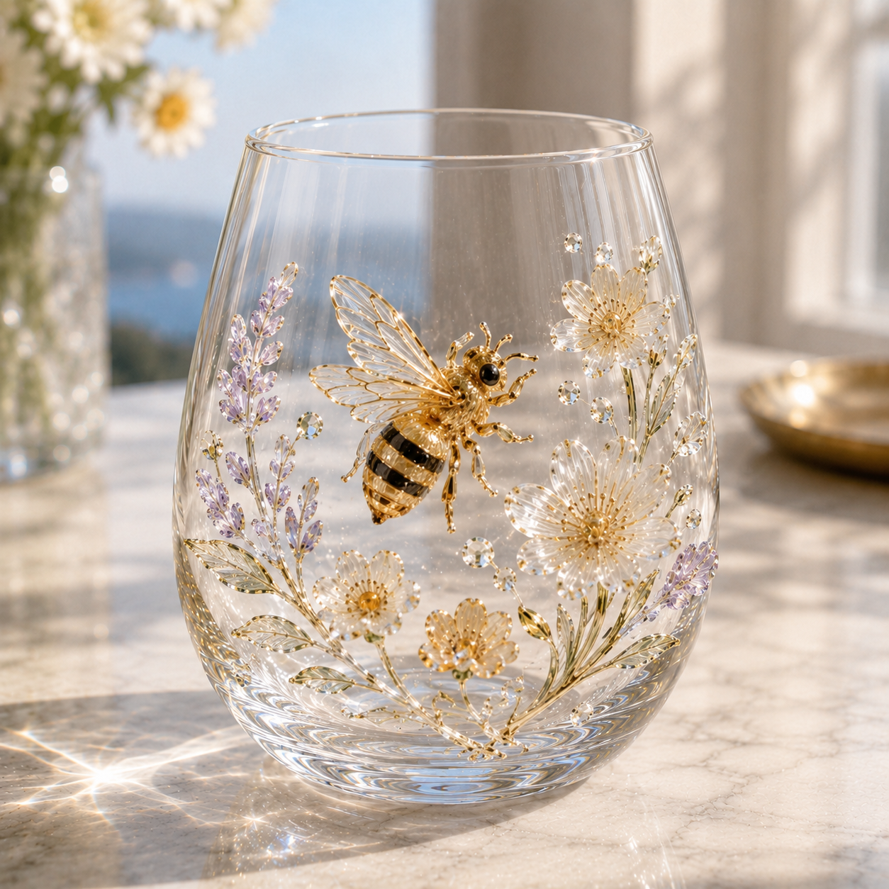Crystal Animal Floral Glass Tumbler ✨