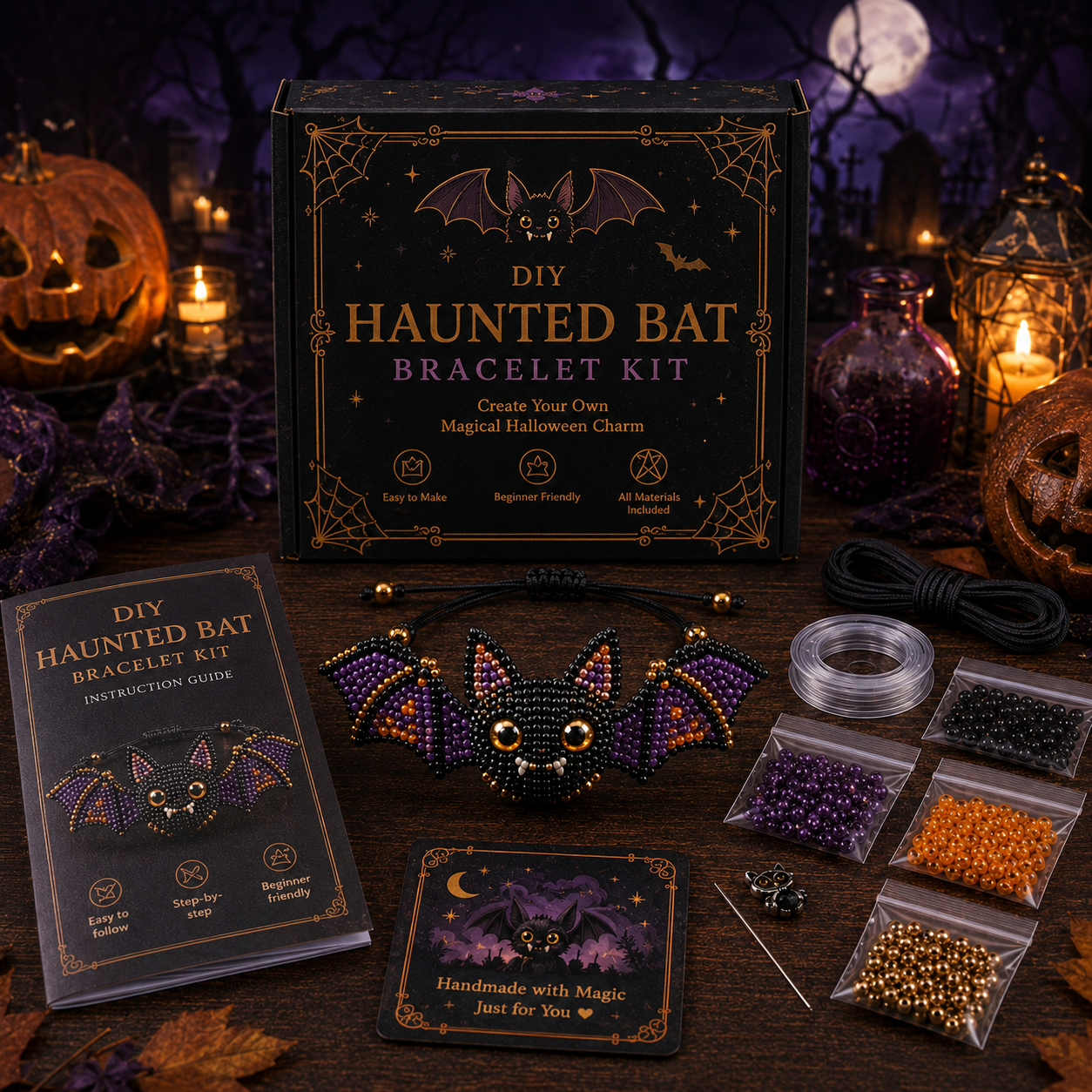 🔥50% Off Last Day - BUY 3 GET 1 FREE🐙 DIY Halloween Beaded Bracelet Kit