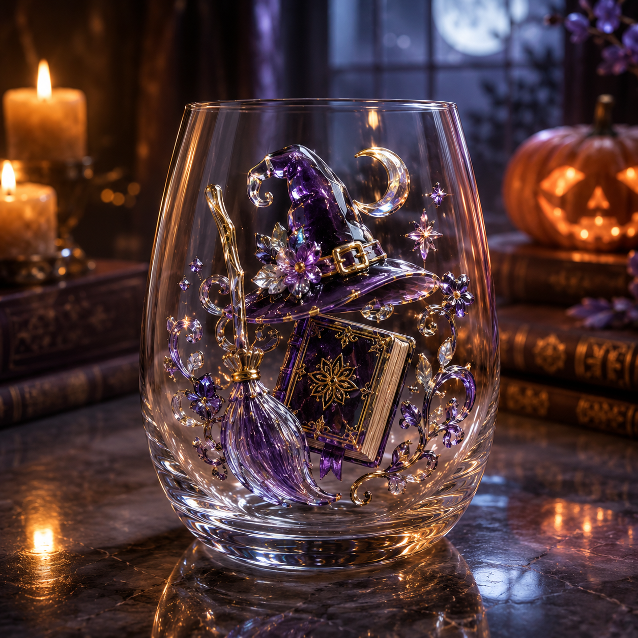 Enchanted 3D Decorative Stemless Glass Collection ✨